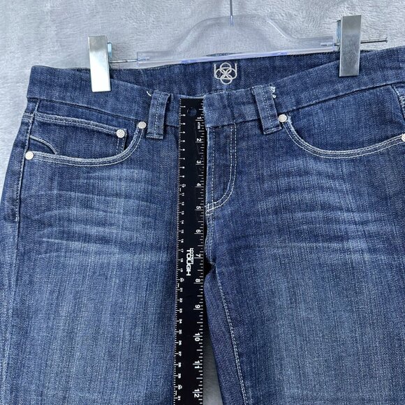 BEBE Trouser Walk Bermuda Shorts Womens Size 30 Medium Wash Low Rise Blue - Picture 6 of 10